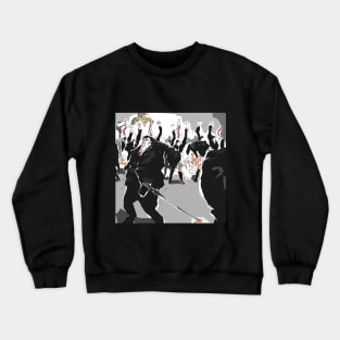 Two People Fighting With Selfie Stick Crewneck Sweatshirt